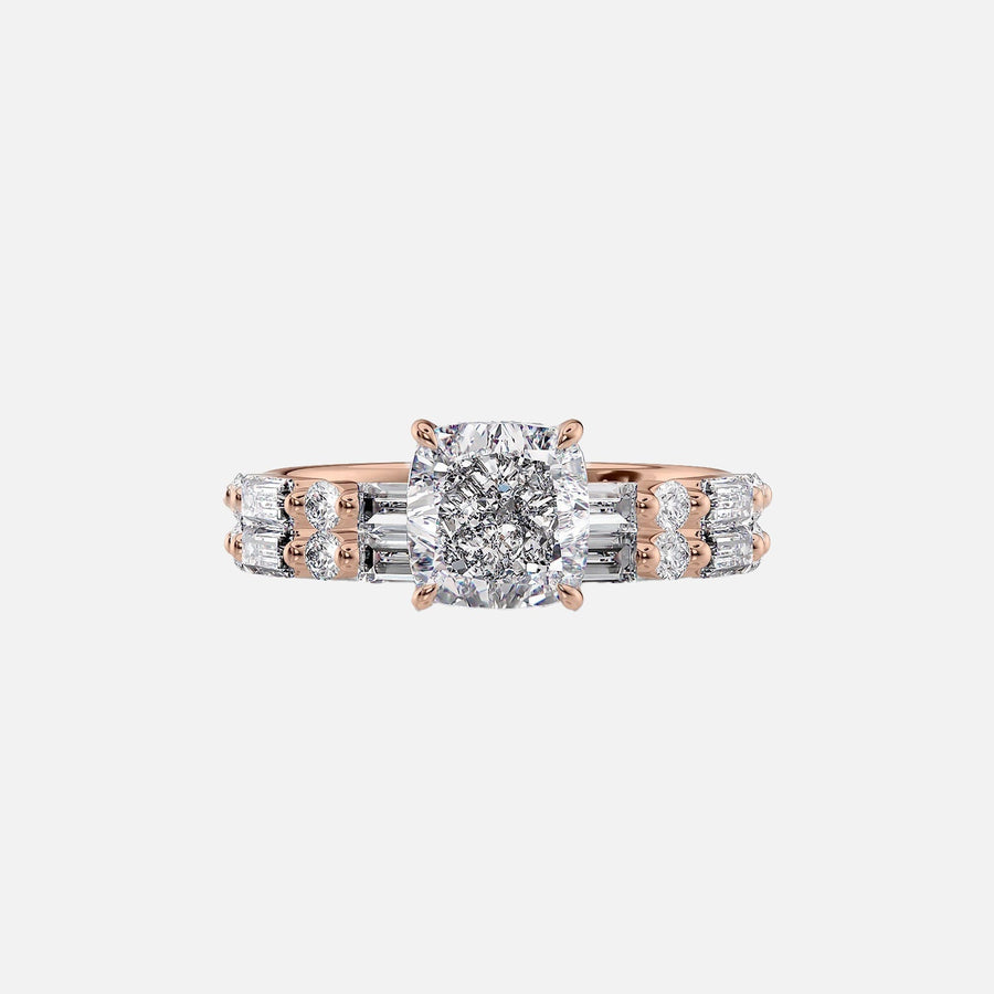  The Patricia Cushion Moissanite Ring 14k Rose Gold 003