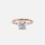  The Patricia Cushion Moissanite Ring 18k Rose Gold 001
