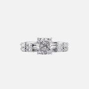  The Patricia Cushion Moissanite Ring 18k White Gold 003