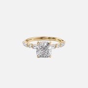  The Patricia Cushion Moissanite Ring 18k Yellow Gold 001