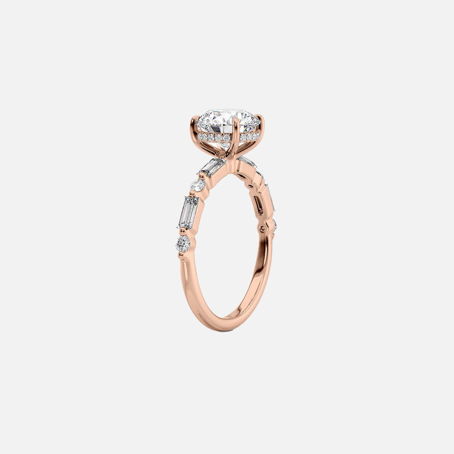  The Patricia Emerald Lab Diamond Ring 18k Rose Gold 002