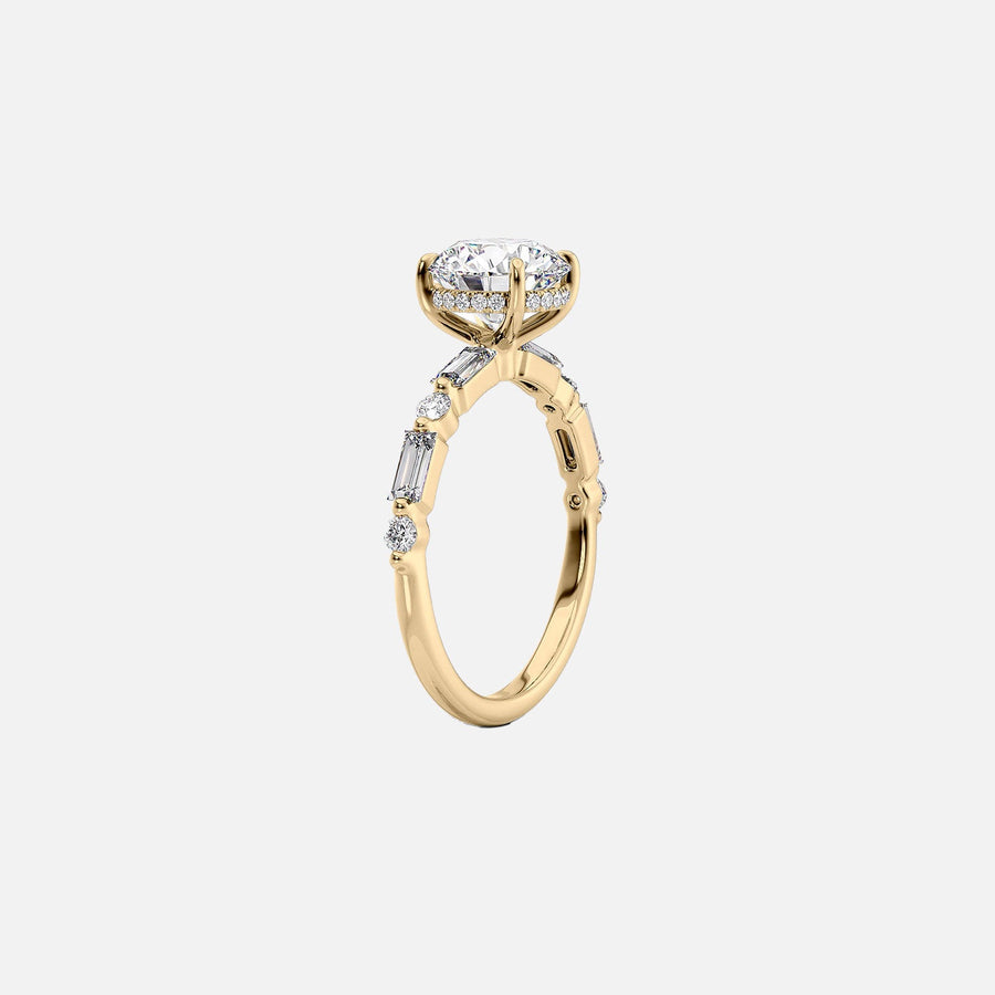  The Patricia Emerald Lab Diamond Ring 18k Yellow Gold 002