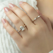  The Patricia Emerald Lab Diamond Ring 18k Yellow Gold 005