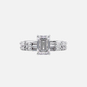 The Patricia Emerald Moissanite Ring 14k White Gold 003