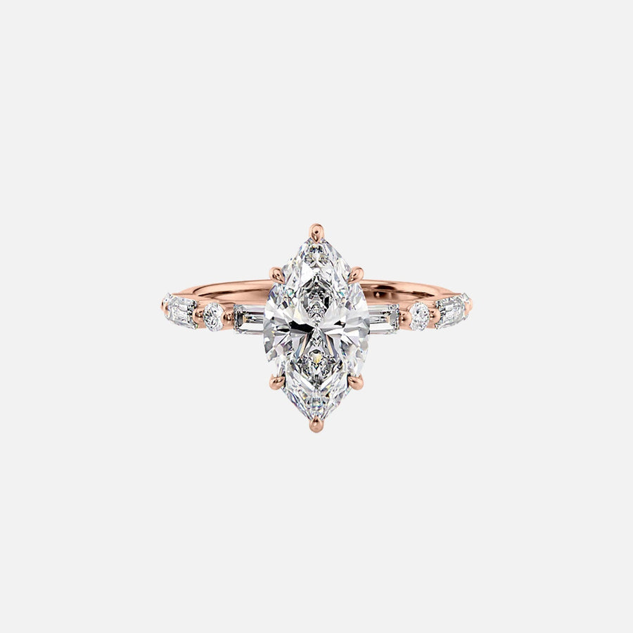  The Patricia Marquise Moissanite Ring 14k Rose Gold 001
