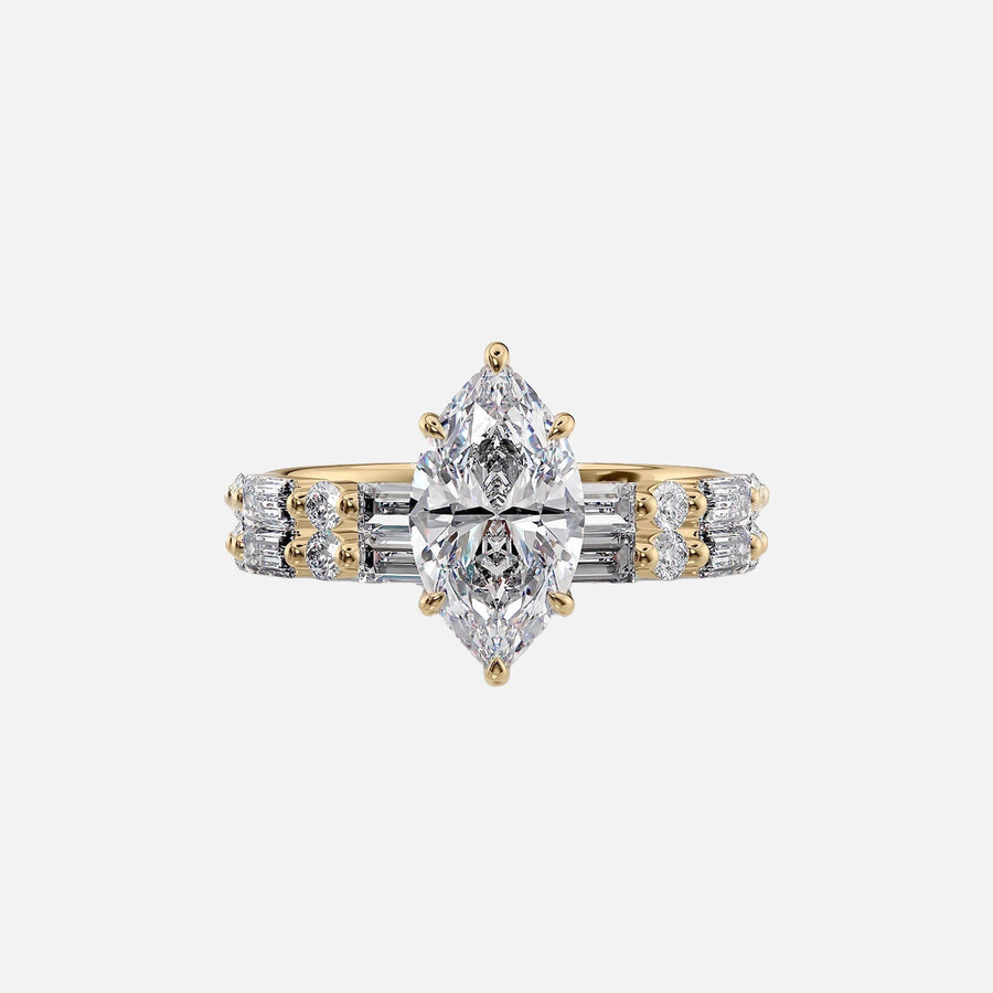  The Patricia Marquise Moissanite Ring 18k Yellow Gold 003