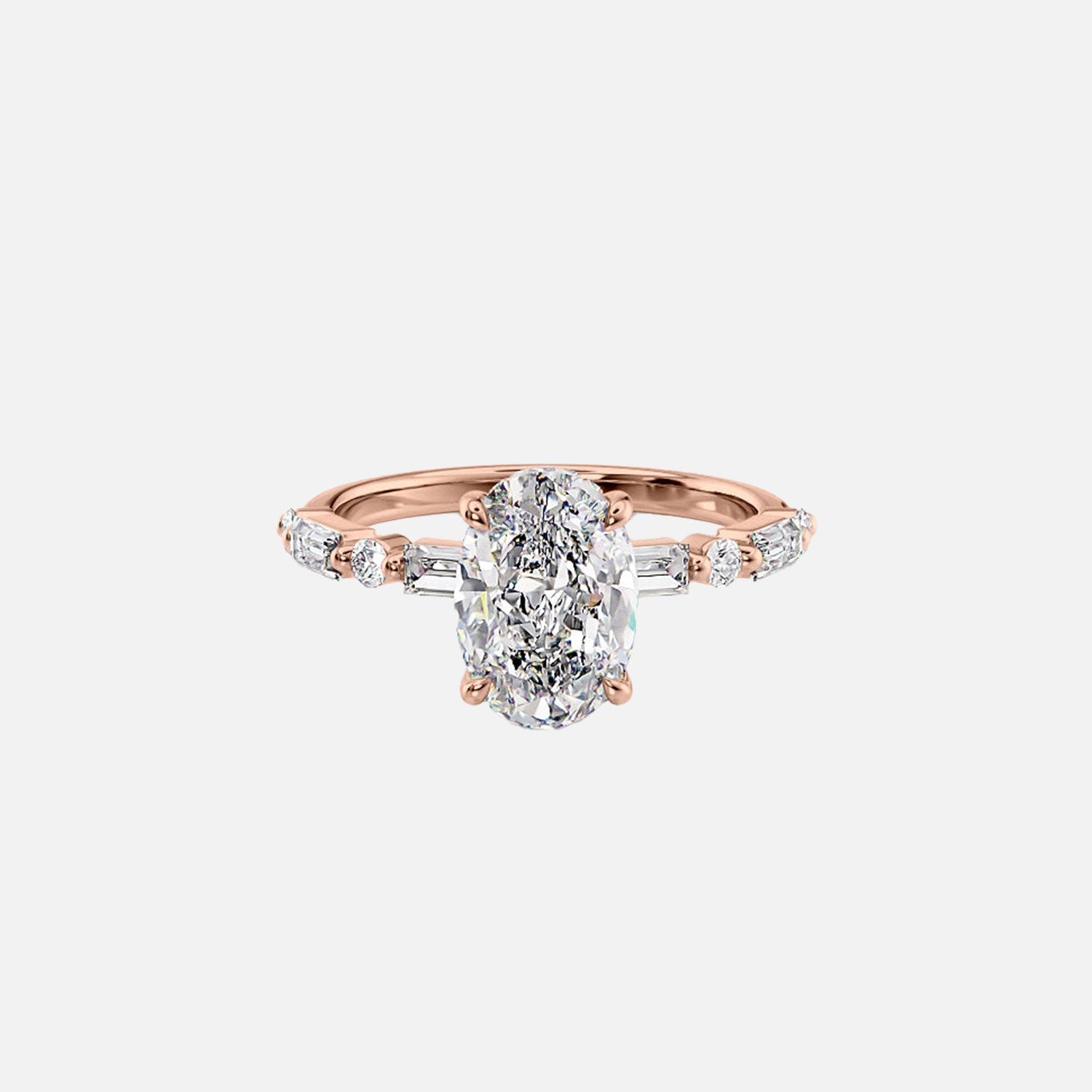  The Patricia Oval Lab Diamond Ring 14k Rose Gold 001