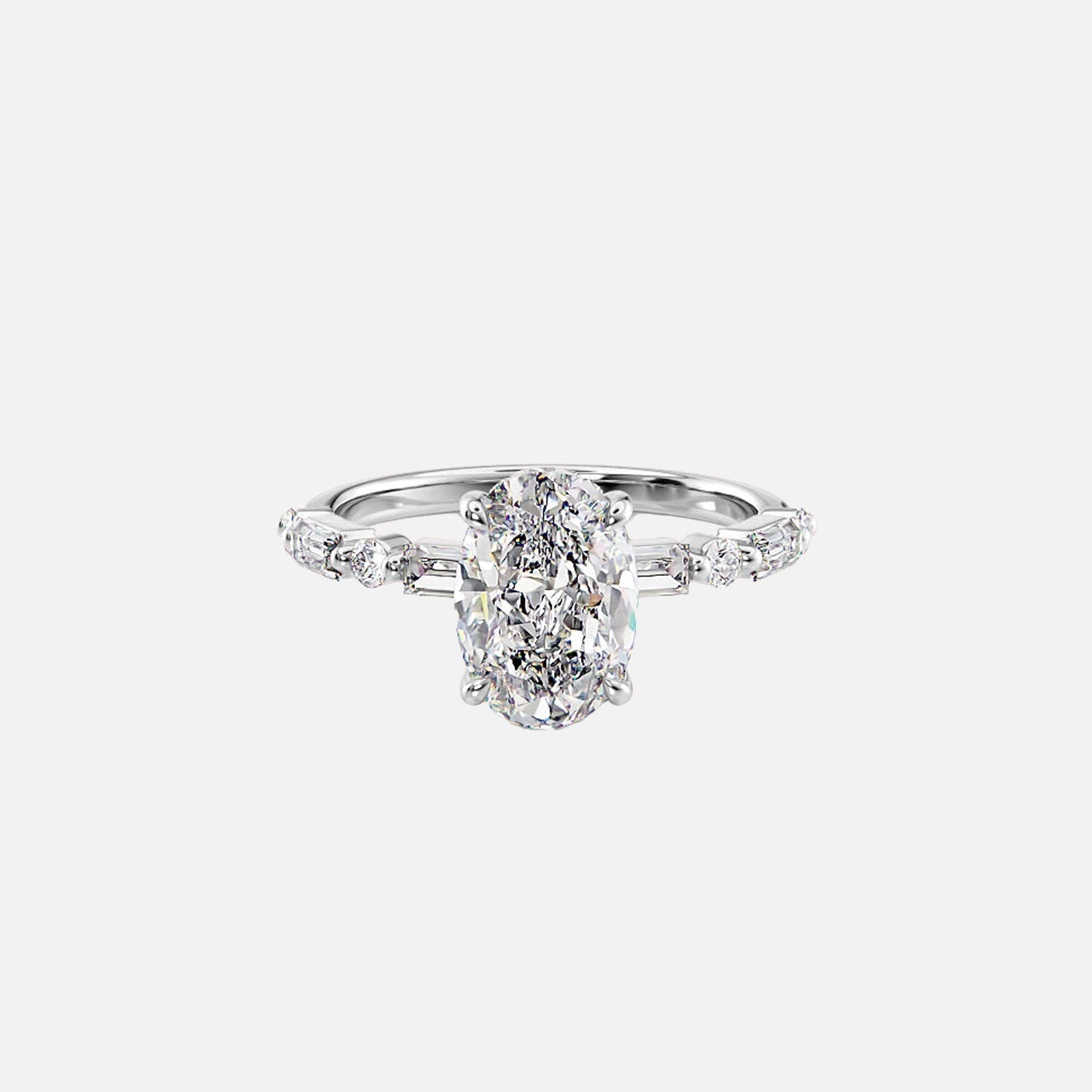  The Patricia Oval Lab Diamond Ring 14k White Gold 001
