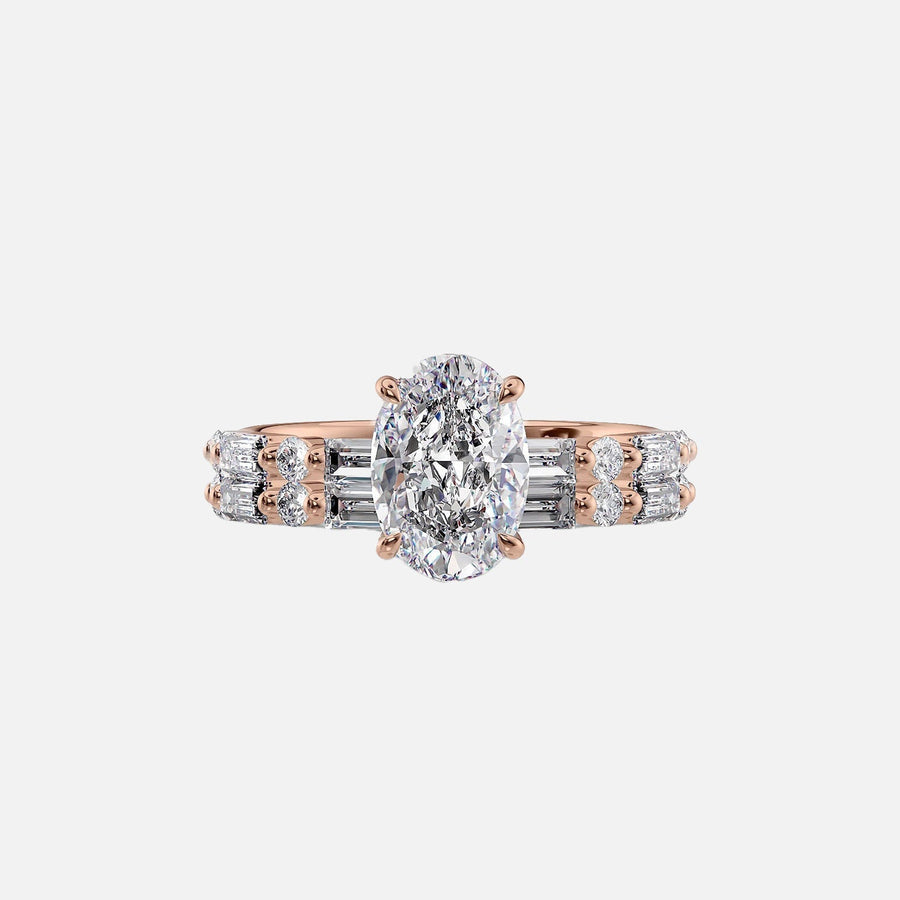  The Patricia Oval Moissanite Ring 14k Rose Gold 003