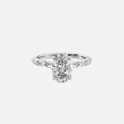  The Patricia Oval Moissanite Ring 18k White Gold 001