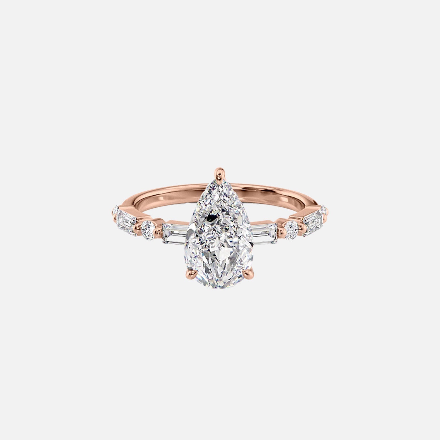  The Patricia Pear Lab Diamond Ring 14k Rose Gold 001