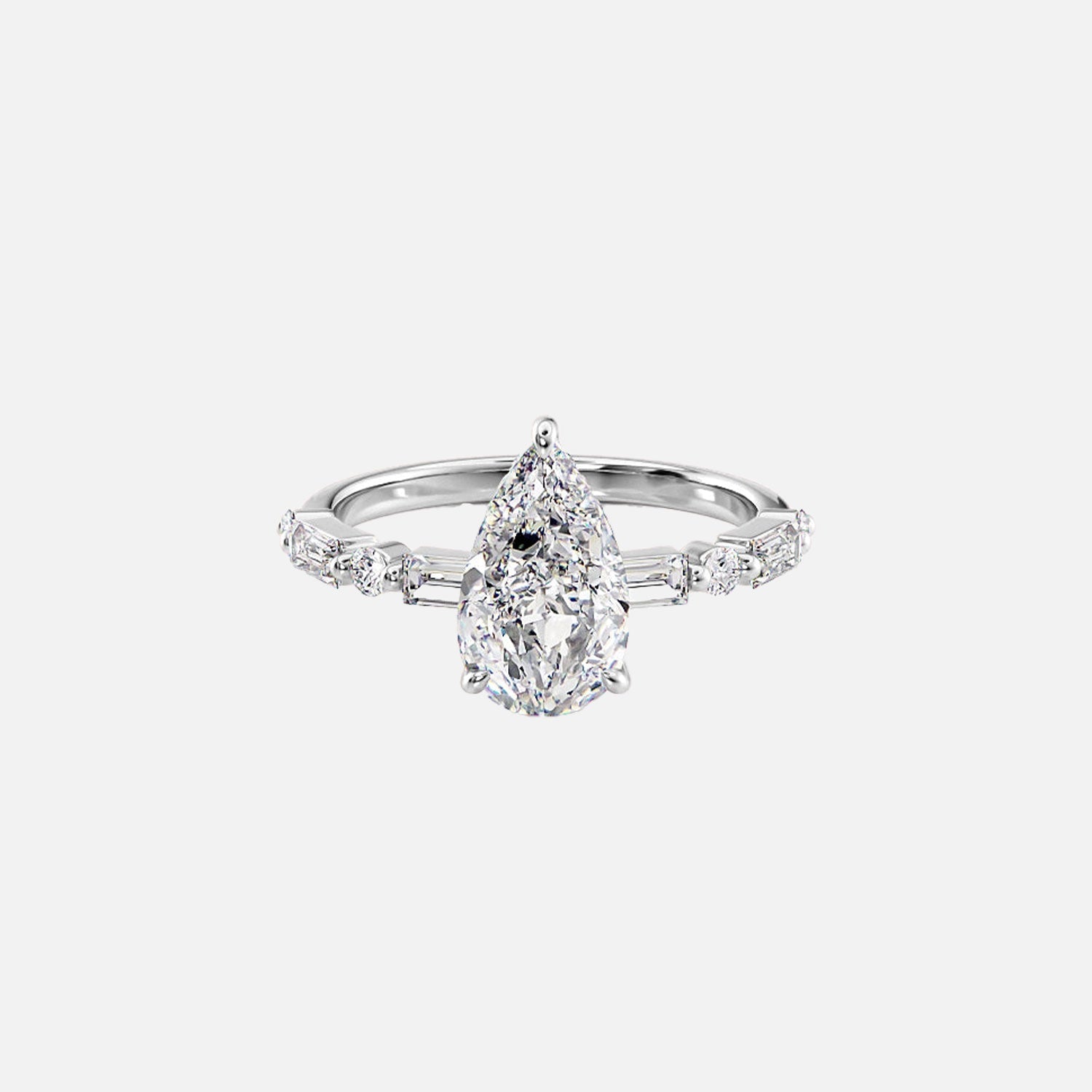  The Patricia Pear Lab Diamond Ring 14k White Gold 001