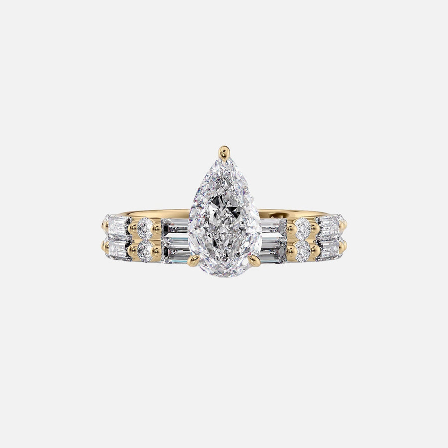  The Patricia Pear Moissanite Ring 18k Yellow Gold 003