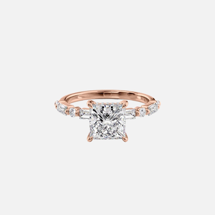  The Patricia Princess Lab Diamond Ring 18k Rose Gold 001