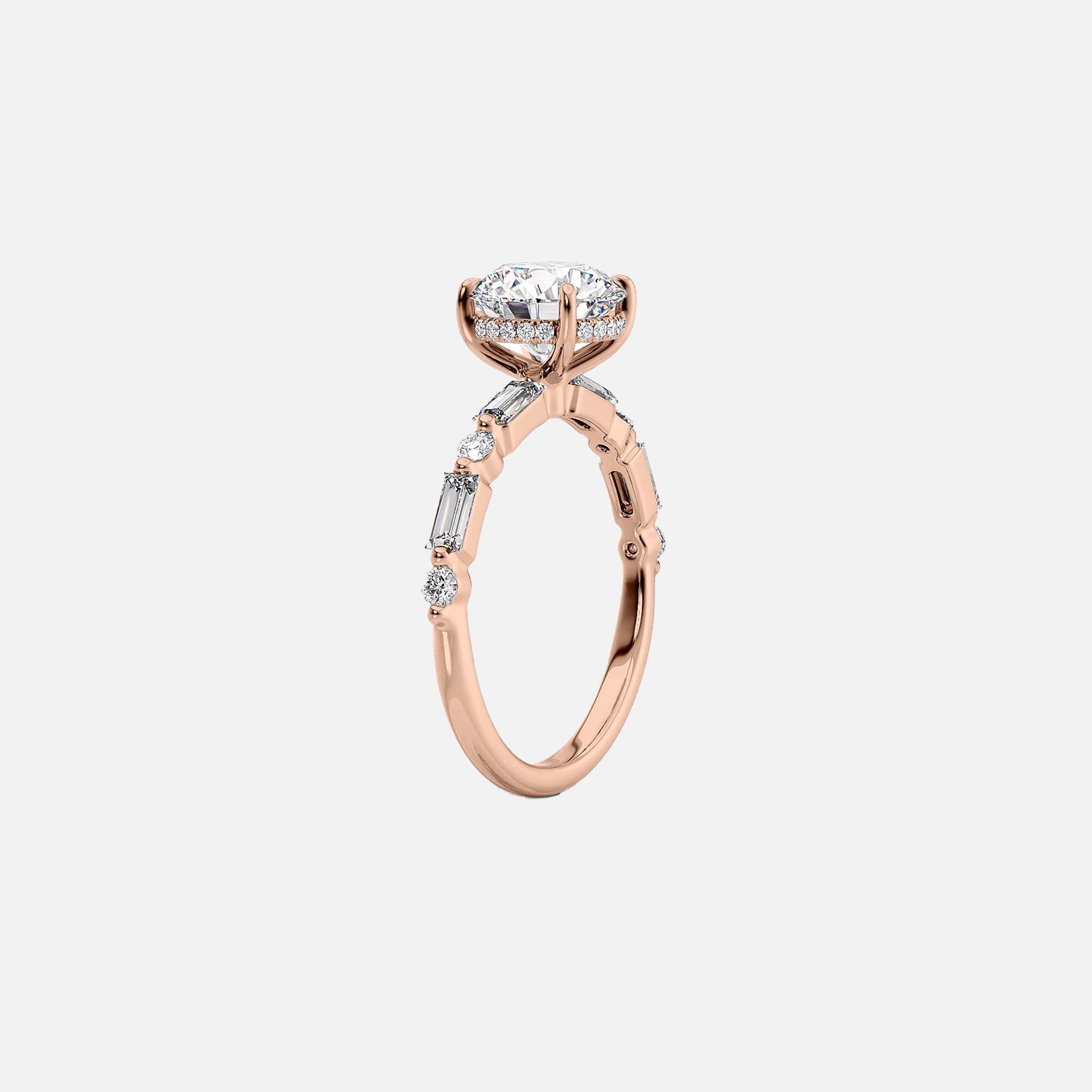  The Patricia Princess Moissanite Ring 14k Rose Gold 002
