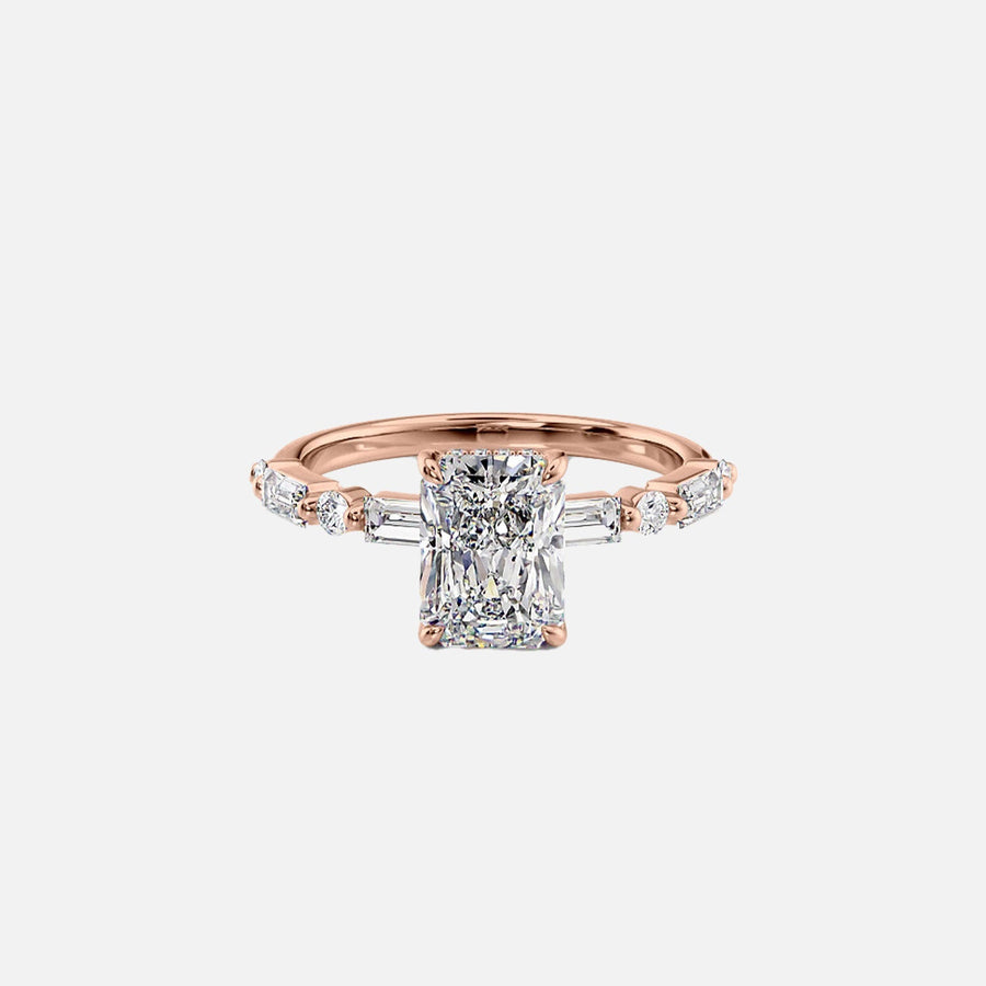  The Patricia Radiant Lab Diamond Ring 14k Rose Gold 001