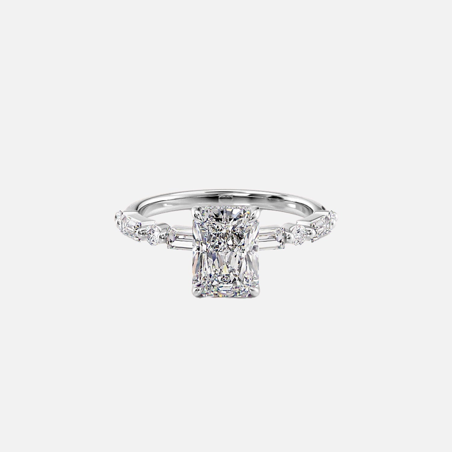  The Patricia Radiant Lab Diamond Ring 14k White Gold 001