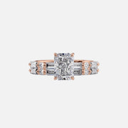  The Patricia Radiant Moissanite Ring 14k Rose Gold 003