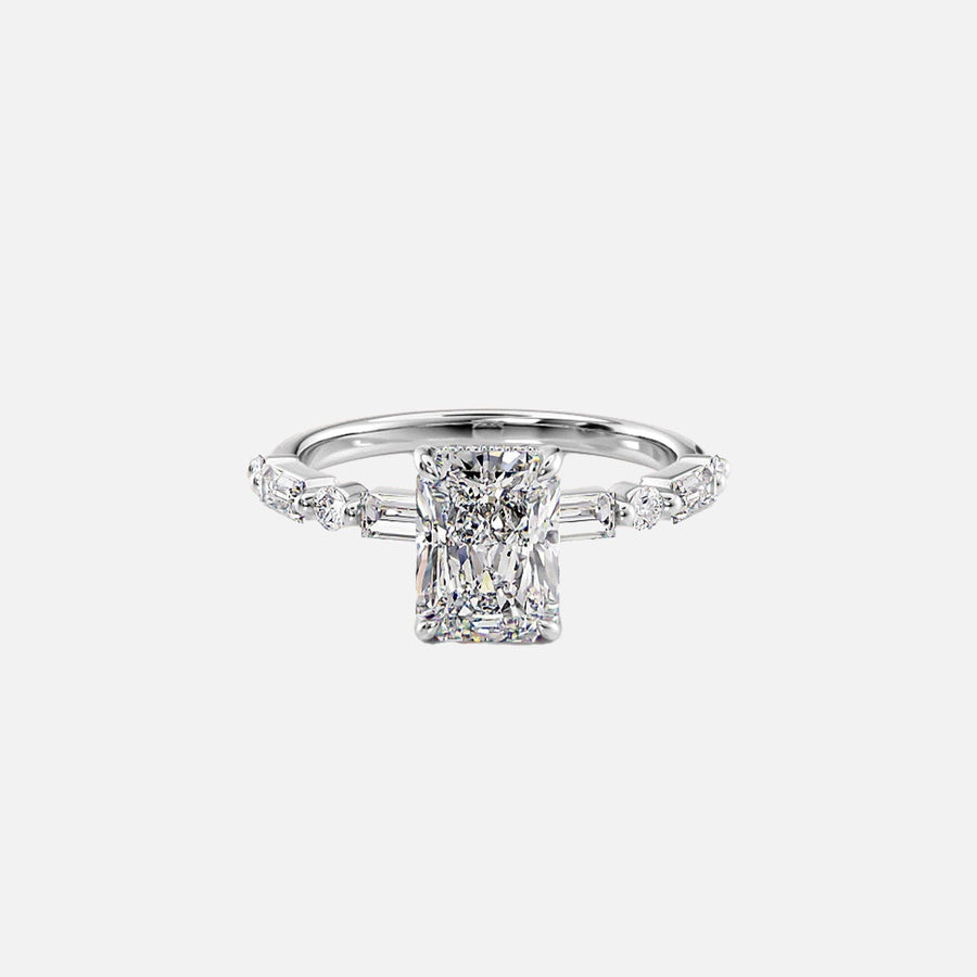  The Patricia Radiant Moissanite Ring 18k White Gold 001