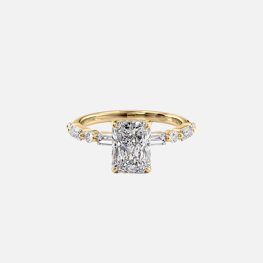  The Patricia Radiant Moissanite Ring 18k Yellow Gold 001