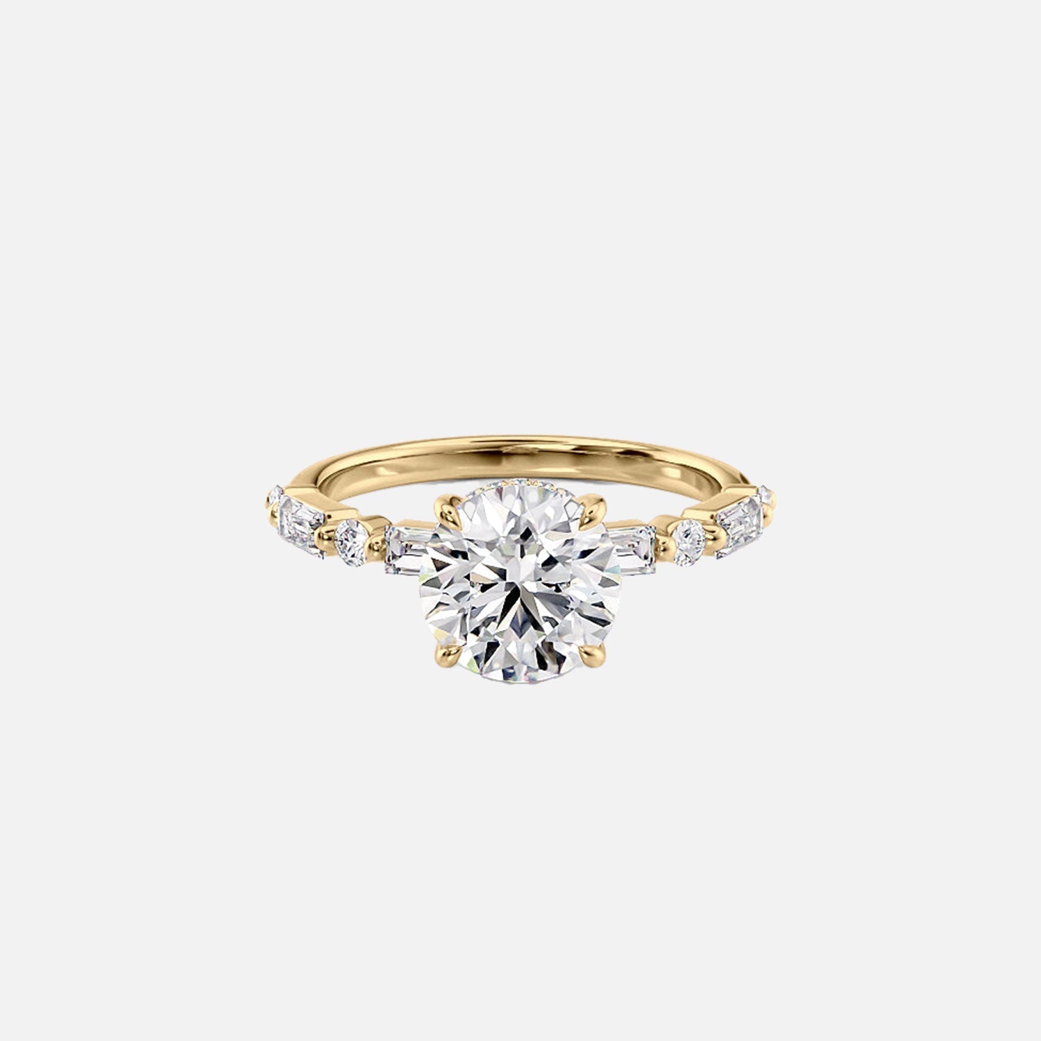 The Patricia Round Lab Diamond Ring 14k Yellow Gold 001