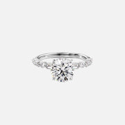  The Patricia Round Moissanite Ring 14k White Gold 001