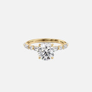 The Patricia Round Moissanite Ring 14k Yellow Gold 001