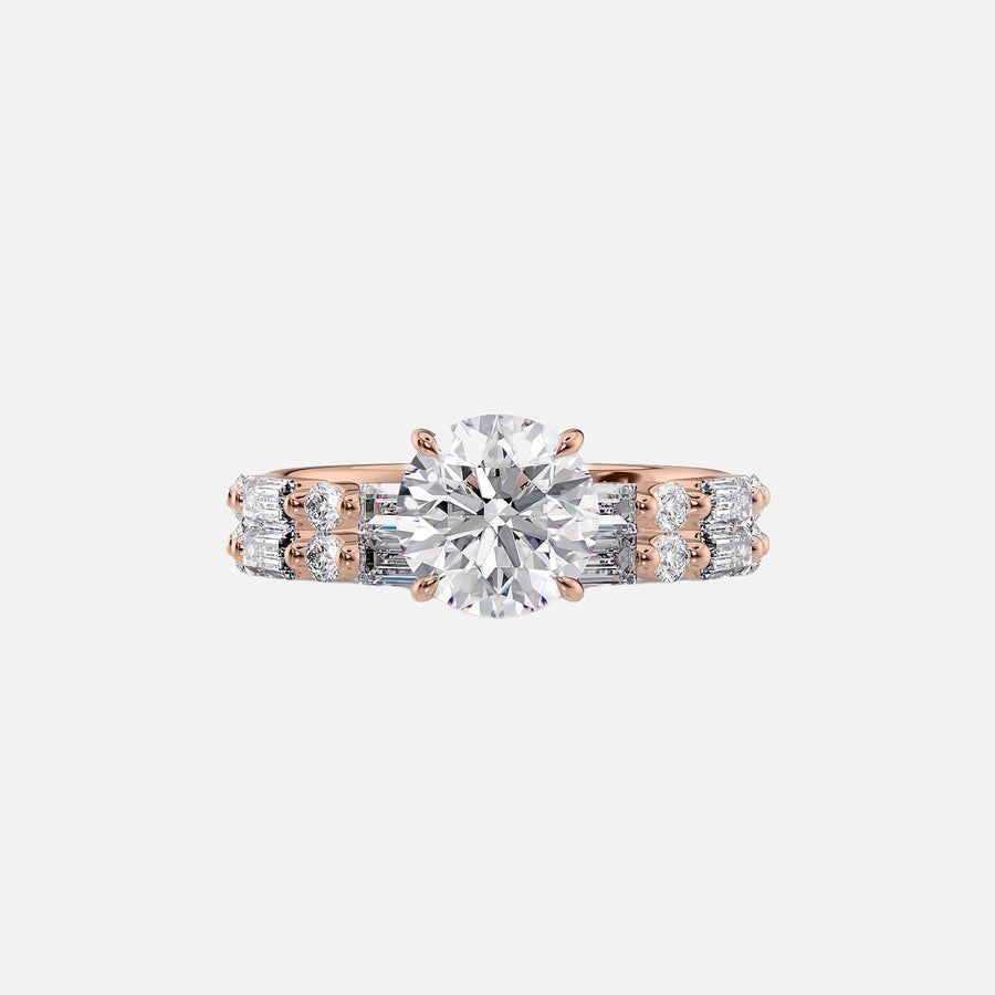 The Patricia Round Moissanite Ring 18k Rose Gold 003