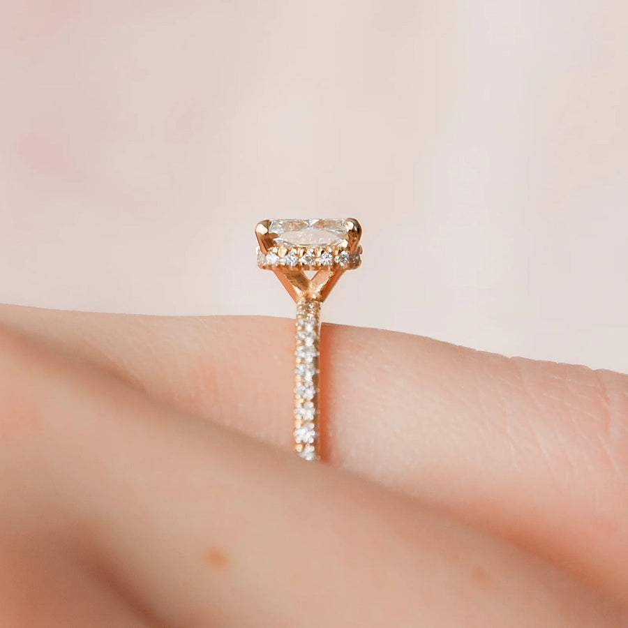  The Pave Alex Cushion Lab Diamond Ring 14k Yellow Gold 004 Final