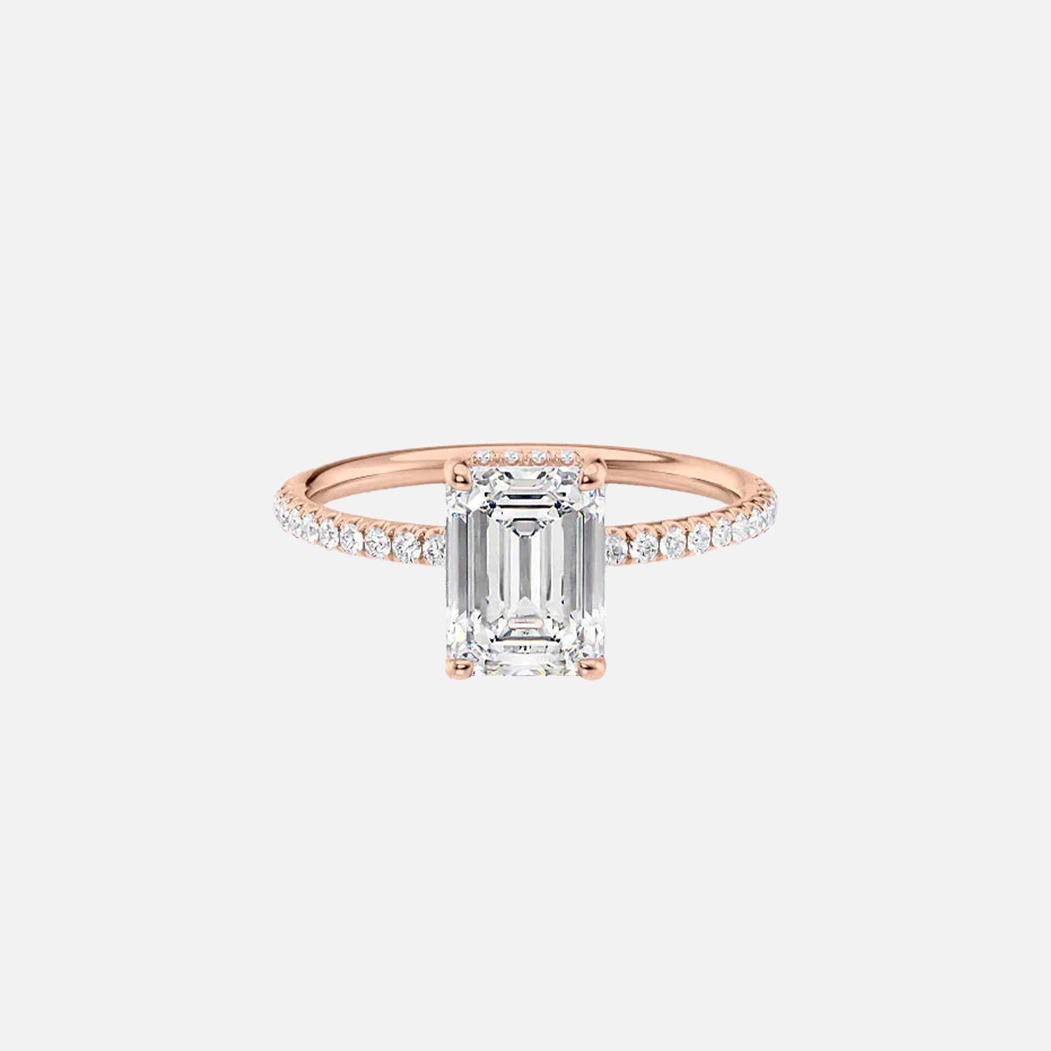  The Pave Alex Emerald Lab Diamond Ring 14k Rose Gold 001