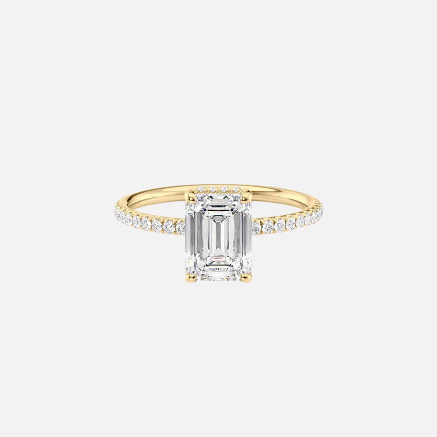 The Pave Alex Emerald Lab Diamond Ring 14k Yellow Gold 001