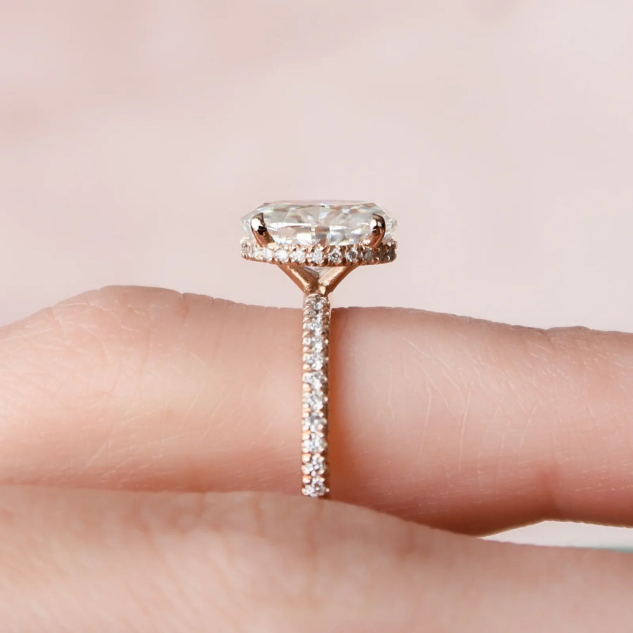  The Pave Alex Oval Lab Diamond Ring 14k Rose Gold 004 Final