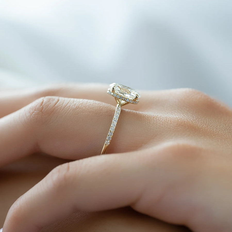  The Pave Alex Oval Lab Diamond Ring 14k Yellow Gold 003