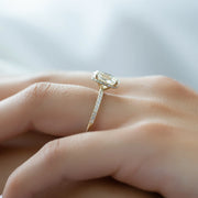  The Pave Alex Oval Lab Diamond Ring 18k Yellow Gold 003