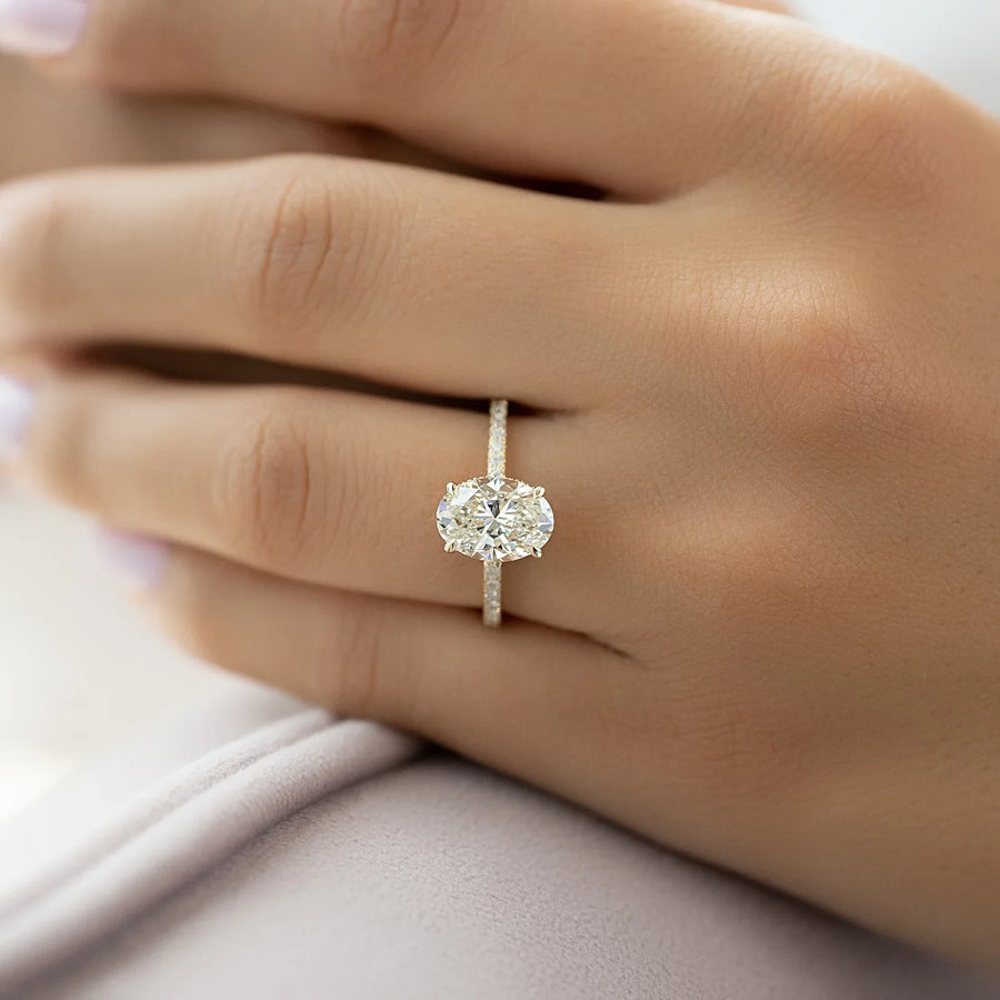  The Pave Alex Oval Moissanite Ring 18k Yellow Gold 004 Final
