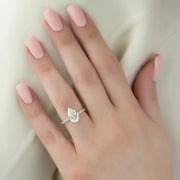  The Pave Alex Pear Lab Diamond Ring 18k White Gold 004