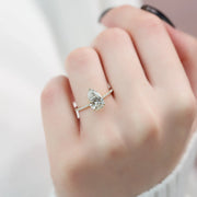  The Pave Alex Pear Lab Diamond Ring 18k Yellow Gold 003