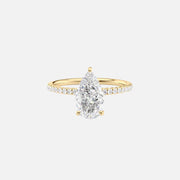  The Pave Alex Pear Moissanite Ring 18k Yellow Gold 001