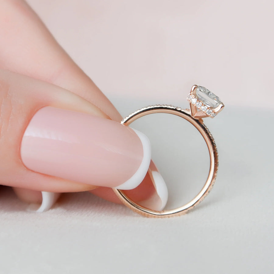  The Pave Alex Radiant Moissanite Ring 14k Rose Gold 004 Final