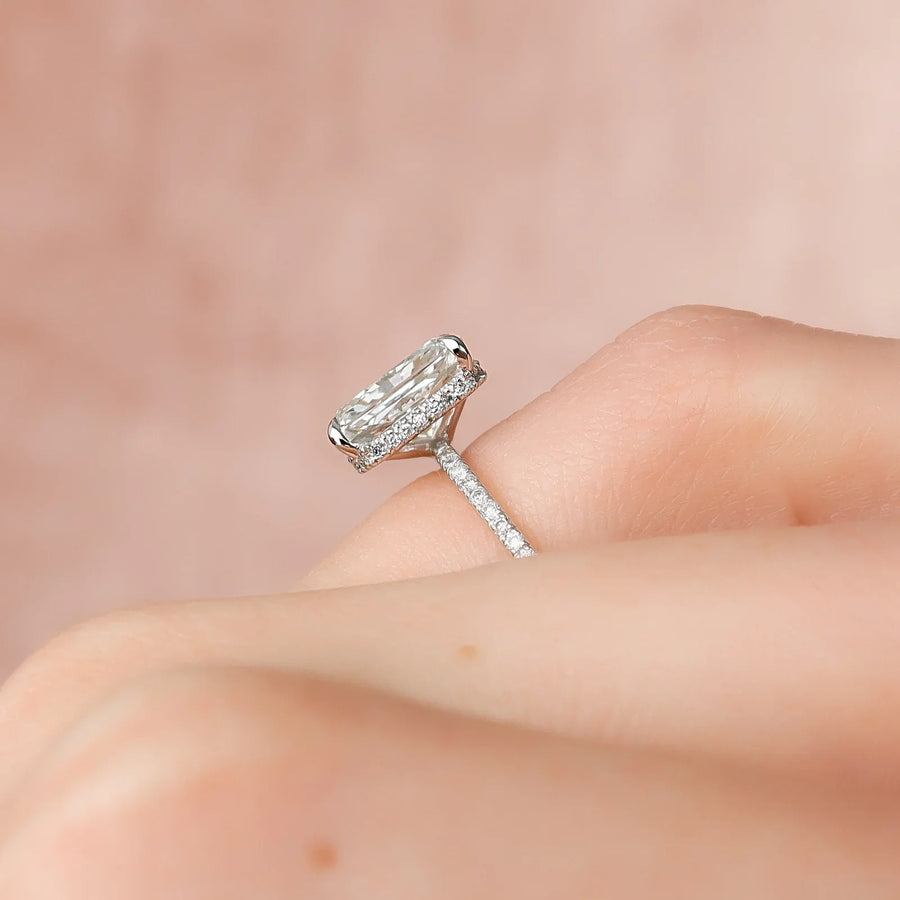  The Pave Alex Radiant Moissanite Ring 14k White Gold 004 Final