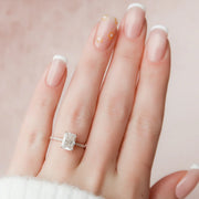  The Pave Alex Radiant Moissanite Ring 18k Rose Gold 003