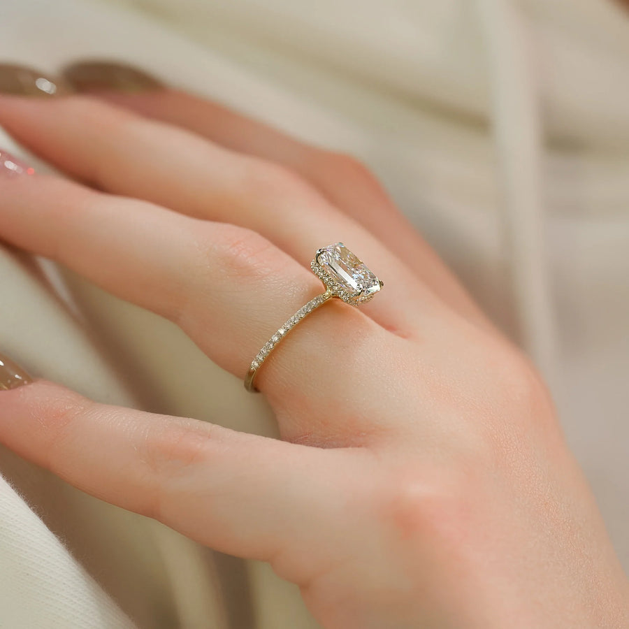  The Pave Alex Radiant Moissanite Ring 18k Yellow Gold 004 Final