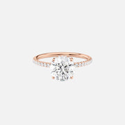  The Pave Alex Round Moissanite Ring 14k Rose Gold 001
