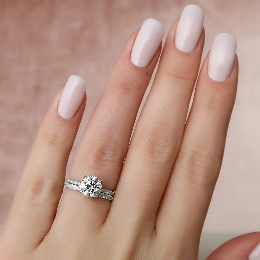  The Pave Alex Round Moissanite Ring 18k White Gold 004 Final