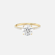  The Pave Alex Round Moissanite Ring 18k Yellow Gold 001