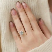  The Pave Alex Round Moissanite Ring 18k Yellow Gold 003