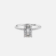  The Pave Alison Emerald Lab Diamond Ring 14k White Gold 001