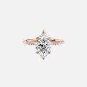 The Pave Alison Marquise Moissanite Ring 14k Rose Gold 001
