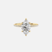  The Pave Alison Marquise Moissanite Ring 18k Yellow Gold 001