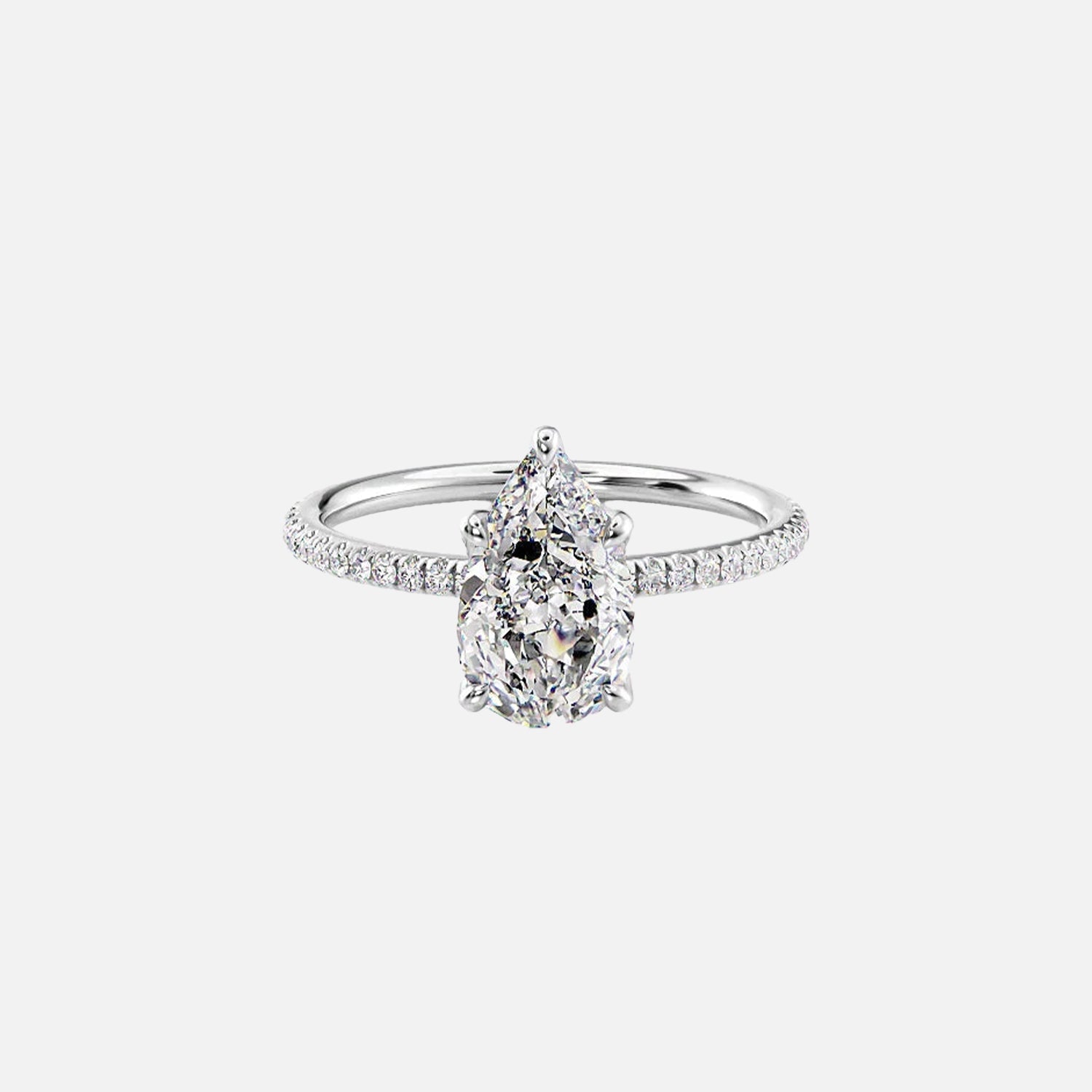  The Pave Alison Pear Lab Diamond Ring 14k White Gold 001